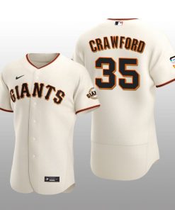 2021 Pride Month San Francisco Giants Brandon Crawford Authentic Home Cream Jersey