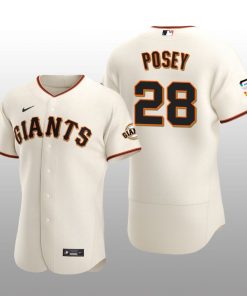 2021 Pride Month San Francisco Giants Buster Posey Authentic Home Cream Jersey