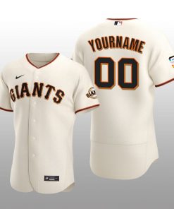 2021 Pride Month San Francisco Giants Custom Authentic Home Cream Jersey