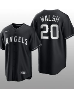 Angels Jared Walsh 2021 All Black Fashion Serise Replica Jersey Black White