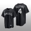 Angels Jose Iglesias 2021 All Black Fashion Serise Replica Jersey Black White