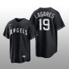 Angels Juan Lagares 2021 All Black Fashion Serise Replica Jersey Black White