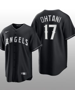 Angels Shohei Ohtani 2021 All Black Fashion Serise Replica Jersey Black White