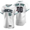 Arizona Diamondbacks 2020 Alternate White Teal Authentic Men's Custom Jersey