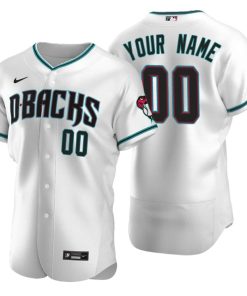 Arizona Diamondbacks 2020 Alternate White Teal Authentic Men's Custom Jersey
