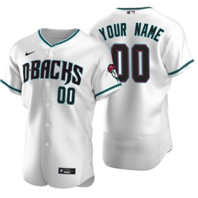 Arizona Diamondbacks 2020 Alternate White Teal Authentic Men's Custom Jersey