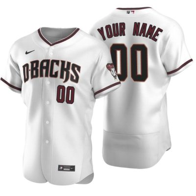 Arizona Diamondbacks 2020 Home White Crimson Authentic Men's Custom Jersey
