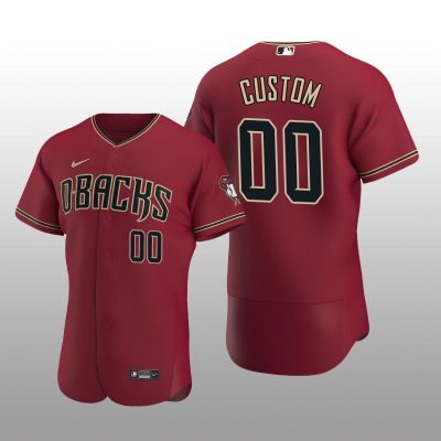 Arizona Diamondbacks Custom Authentic Alternate Crimson Jersey