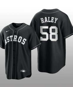 Astros Brooks Raley 2021 All Black Fashion Serise Replica Jersey Black White