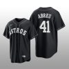 Astros Bryan Abreu 2021 All Black Fashion Serise Replica Jersey Black White