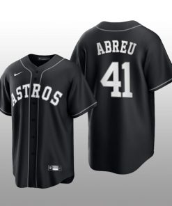 Astros Bryan Abreu 2021 All Black Fashion Serise Replica Jersey Black White