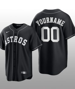 Astros Custom 2021 All Black Fashion Serise Replica Jersey Black White