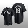 Astros Jason Castro 2021 All Black Fashion Serise Replica Jersey Black White