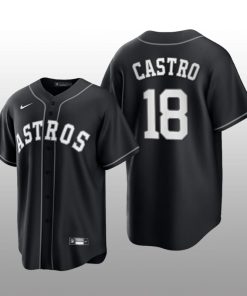 Astros Jason Castro 2021 All Black Fashion Serise Replica Jersey Black White
