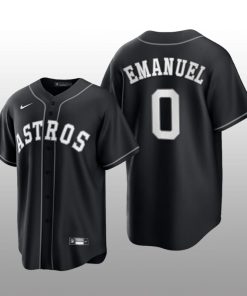 Astros Kent Emanuel 2021 All Black Fashion Serise Replica Jersey Black White