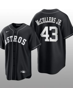 Astros Lance McCullers Jr. 2021 All Black Fashion Serise Replica Jersey Black White
