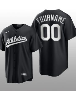 Athletics Custom 2021 All Black Fashion Serise Replica Jersey Black White