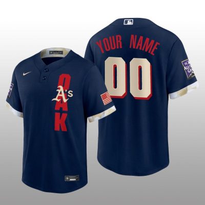 Athletics Custom MLB All-Star Game Replica Navy Jersey