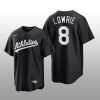 Athletics Jed Lowrie 2021 All Black Fashion Serise Replica Jersey Black White