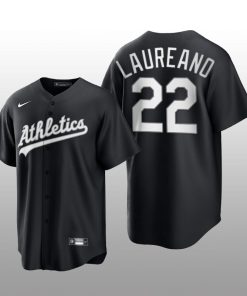 Athletics Ramon Laureano 2021 All Black Fashion Serise Replica Jersey Black White