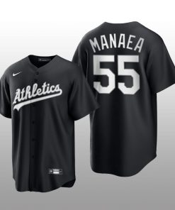 Athletics Sean Manaea 2021 All Black Fashion Serise Replica Jersey Black White