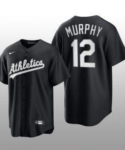 Athletics Sean Murphy 2021 All Black Fashion Serise Replica Jersey Black White