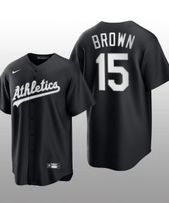 Athletics Seth Brown 2021 All Black Fashion Serise Replica Jersey Black White