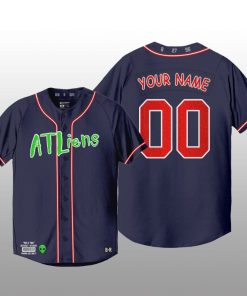 Atlanta Braves 25th Anniversary Custom Navy Baseball Jersey