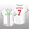 Atlanta Braves 25th Anniversary Dansby Swanson White Baseball Jersey