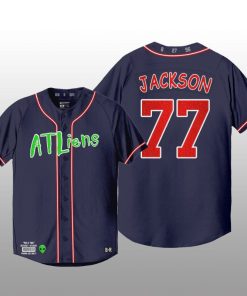 Atlanta Braves 25th Anniversary Luke Jackson Navy Baseball Jersey