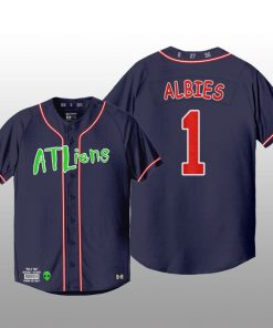 Atlanta Braves 25th Anniversary Ozzie Albies Navy Baseball Jersey