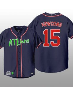 Atlanta Braves 25th Anniversary Sean Newcomb Navy Baseball Jersey