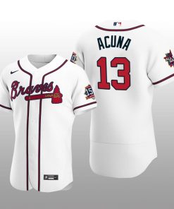 Atlanta Braves Acuna White 2021 MLB All-Star Game Patch Official Authentic Custom Jersey