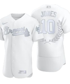 Atlanta Braves Chipper Jones White Awards Collection NL MVP Jersey