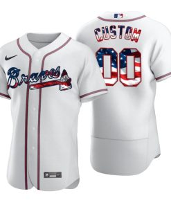 Atlanta Braves Custom White 2020 Stars & Stripes 4th of July Jersey