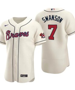 Atlanta Braves Dansby Swanson Cream Authentic 2020 Alternate Jersey