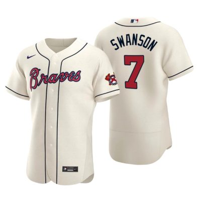 Atlanta Braves Dansby Swanson Cream Authentic 2020 Alternate Jersey