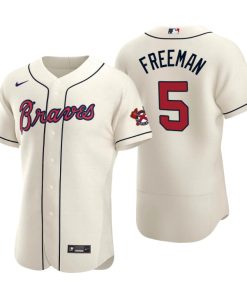 Atlanta Braves Freddie Freeman Cream Authentic 2020 Alternate Jersey