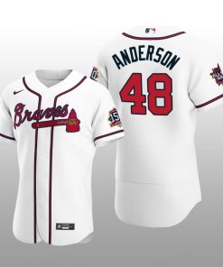Atlanta Braves Ian Anderson White 2021 MLB All-Star Game Patch Official Authentic Custom Jersey