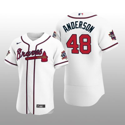Atlanta Braves Ian Anderson White MLB All-Star Game Patch Official Authentic Custom Jersey