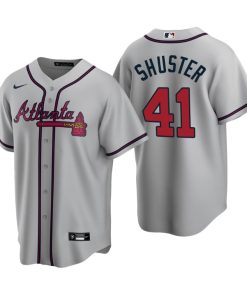 Atlanta Braves Jared Shuster Gray 2020 MLB Draft Road Replica Jersey