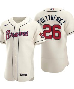 Atlanta Braves Mike Foltynewicz Cream Authentic 2020 Alternate Jersey