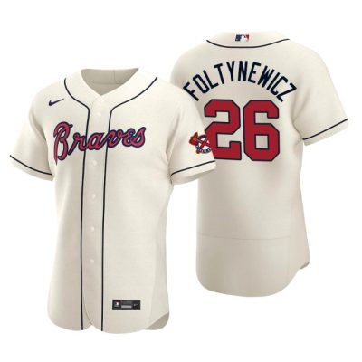 Atlanta Braves Mike Foltynewicz Cream Authentic 2020 Alternate Jersey