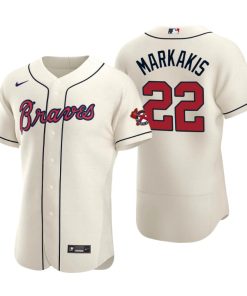 Atlanta Braves Nick Markakis Cream Authentic 2020 Alternate Jersey
