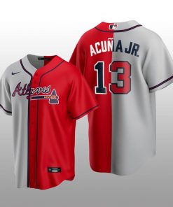 Atlanta Braves Nike Jersey Ronald Acuna Jr. Gray-Red Split