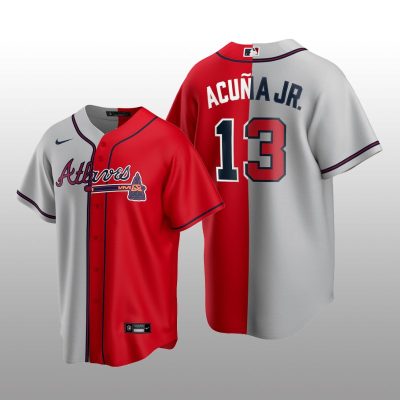 Atlanta Braves Nike Jersey Ronald Acuna Jr. Gray-Red Split