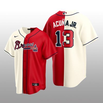 Atlanta Braves Nike Jersey Ronald Acuna Jr. White-Red Split