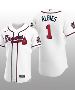 Atlanta Braves Ozzie Albies White 2021 MLB All-Star Game Patch Official Authentic Custom Jersey