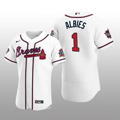 Atlanta Braves Ozzie Albies White MLB All-Star Game Patch Official Authentic Custom Jersey
