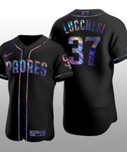 Authentic Joey Lucchesi San Diego Padres Holographic Black Golden Edition Jersey